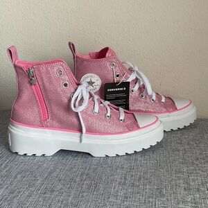 New Converse All Star Sparke Pink Platform High-Top Sneakers Junior 6/ Womens 8